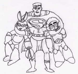 Justice Leaque
A Sketch of Cutman and Iceman meeting the famous Superman!
Keywords: Cut;Ice