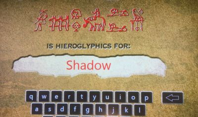 Niagara - Ripley's BoN - Shadow Hieroglyphics
Something tells me translating ancient Egyptian is a bit more complicated than a direct cypher to the Roman alphabet.
Keywords: gathering17