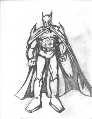 B-W Batman
Old. 

Never drew Bats before. Did him alright, but he's kinda boring just standing there. 
