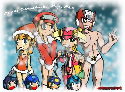 Megaman's Christmas Card
Okay, the X games do have Alia, but ... I hate X. Plus, she came onto the series as I was getting off so, to me, she doesn't exist. 
Keywords: Mega_man;MMX;Zero;Roll