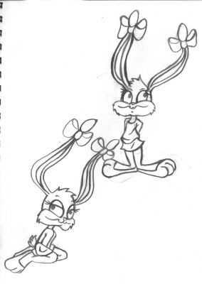 Babs Bunny
Old. Draw to show myself I still can draw Babs. When I try.

Tiny Toons copyright WB. They don't make 'em liek they used to. 
