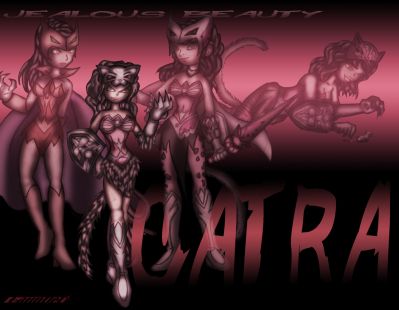 Catra - All
An here's the final product - my All Catra Poster!

It was a little more challenging to make than the TMNT one .... I didn't really draw the Catras to go together like I did for the TMNT. Still, I like how this turned out.

"Jealous Beauty" is what Catra was known as on her toy's bio. While the TV show was all about She-ra and the Rebellion against the Horde, the toys were somewhat less feminist .... they were all about Catra and her friends playing tricks on She-ra as she was jealous of She-ra's looks. Yeah, someone didn't get the memo there.

Damn .... I know FAR too much about She-ra than is healthy for a guy. *_* 

Catra copyright Matell 
