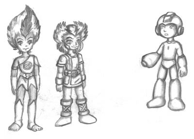 Wily Kids and Megaman
I decided to do the Wilykit and Wily Kat because I was drawing anime kids (the Kids Stuff Club) so much. Tosseed in MM too.

MM Copyright Capcom.

Wily kids copyright Warner Bros. 
