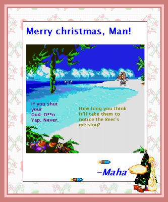 To Spark Mandrill From Mahajarah
Maha was supposed to make a card for Anime Master, but he didn't know that due to a miscommunication somewhere. It's okay though, Mandrill doesn't mind.
Keywords: mahajarah;Sparkdrill;christmas;santa;Napalm;Elec;Spark_Mandrill