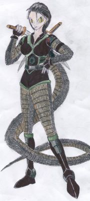 Stealth Python
Stealth Python is Sara's character, but the design is mine, based off her descriptions. (from VoV)

