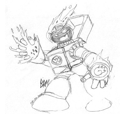 Transmetal Heatman
Spinning off from the Mechanical Maniacs and Sinister Six, I thought Wilys Warriors could use a similar upgrade starting with my character Heatman who obviously draws design elements from the EXE/Battle Network series.
Keywords: Heat