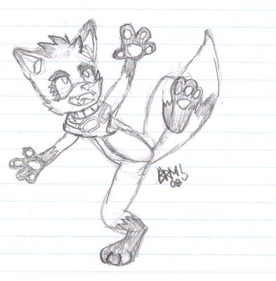 Pyro's New Look
For most of the character's existence, Pyro's been little more than a black and red Tails recolor, with an extra tail and I struggled on how to make him a viable character. He has no real business as a Sonic fancharacter and never had a good story idea for him-

-until recently that is.

This semester, as part of my studies, I'm taking "Intro to Children's Literature" which includes looking at children's picture books. Then I had a revelation yesterday on the threadmill during my workout, why not make Pyro the hero of his own picture book? I have an idea (but for potential idea thieves, I am not saying it here on dA) and I think I'm going to talk to the Prof about it but I knew I had to make some changes.

First off, I had to make the character look less like our beloved Miles Prower so the multiple tails and that kitsune junk has to go. I also elongated his body to make him look more fox-like and also de-gloved him so he walks around barepawed.

Second, I plan to invert his color scheme to a bright orange-red with black markings. With hindsight 20/20, it didn't make much sense to have him predominantly black and call him "Pyro"

Third and lastly, I gave him a bright green bandana and a pair of goggles to wear around his neck. Goggles were always an integral part of Pyro's design; they were originally inspired by Beat from "Jet Grind Radio" on the Dreamcast and thus they will stick with the character.

Overall, I think this is an improvement over previous iterations of the character and I think Pyro might just have found a new shot at life. Ben happy.
