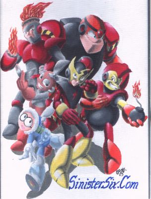 Spiffy New Looks 
The Sinister Six in their Transmetal armor
Keywords: Ice;Cut;Guts;Elec;Fire;Bomb