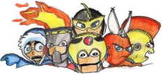 Sinister Six Mugshots
A drawing of the S6 group as headshots.
Keywords: Guts;Cut;Fire;Ice;Elec;Bomb