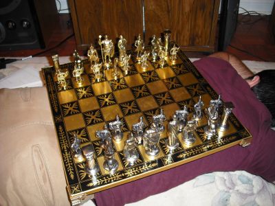 Chess Set 1
The Gauntlet family's resplendent chess set on which we had many epic battles. Featuring: tired Topman
Keywords: Top;King;Knight;Queen;Chess;gathering15