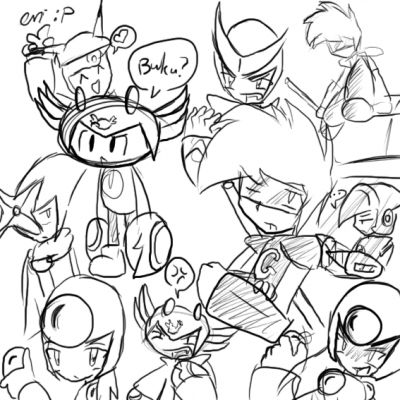 Erirudo - Gift Arts Practice
Practise art which I found and just took. :P

Fanart Checklist:
Kiaren(Crystalgirl of the Ascendant Androids)
Gauntlet
Akutare(Cancer Bubble, buku! As well as Bubbleman of Wily's Warriors, among other things.)
Yes, Crashman(Wily's Warriors) can DRIVE A CAR WITHOUT HANDS. o_o
Flashman(Wily's Warriors) is apparently programmed to be a rabid Pokemon fan instead of a level-headed one.
Quickman is there for no particular reason. So is Transmetal Shadowman. 
Keywords: Shadow;Gauntlet;Crystal;Cancer_Bubble;Quick;Crash;Flash