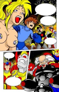 So, Wily has busters now. CAN he even create robots without hands? Then again we see Roll's lack of shirt which may make up for any loss of logic.